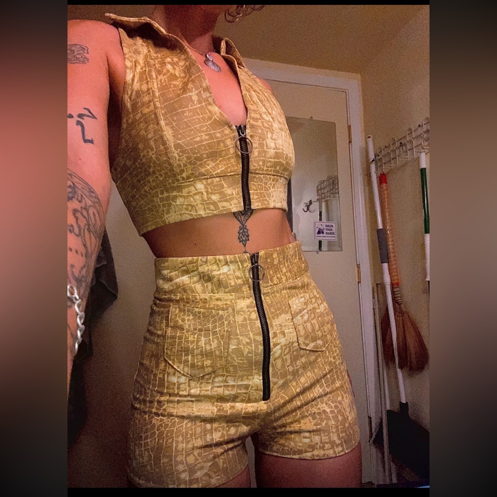 BNWOT Urban Outfitters Suede Snake Skin Set